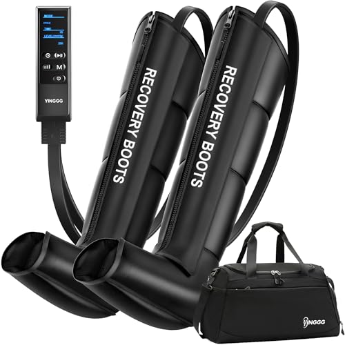 YINGGG Air Leg Massager with Compression: Professional Full Compression Boots with Adjustable 9 Intensities, Leg Massager for Circulation and Fatigue Relief for Post-Workout(Large)