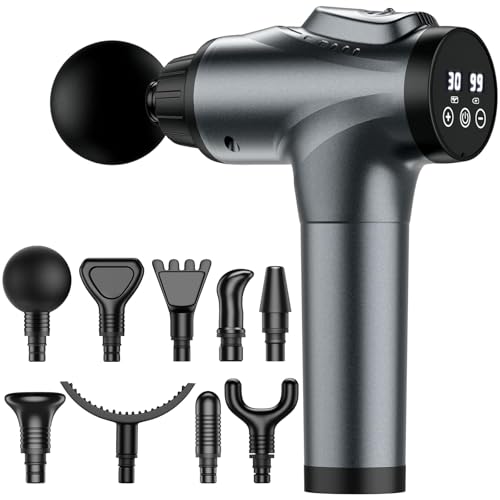 APHERMA Massage Gun, Muscle Massage Gun for Athletes Handheld Electric Deep Tissue Back Massager, Percussion Massage Device for Pain Relief with 30 Speed Levels 9 Heads